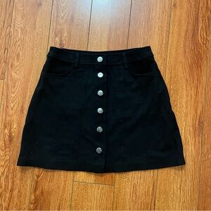 Zara Faux Suede Front Button A-line Skirt